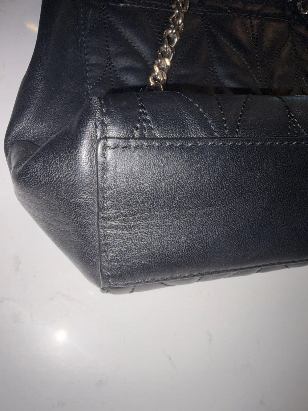 kate spade Black Quilted Leather Chain-Strap Backpack